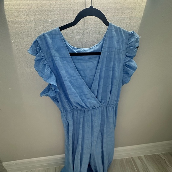 Blue Ruffled Jumpsuit - Picture 2 of 3